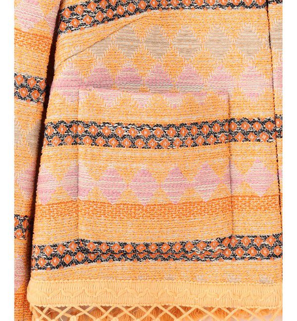 GRACE CONTINENTAL「エスニックジャガードジャケット」|ノーカラージャケット|