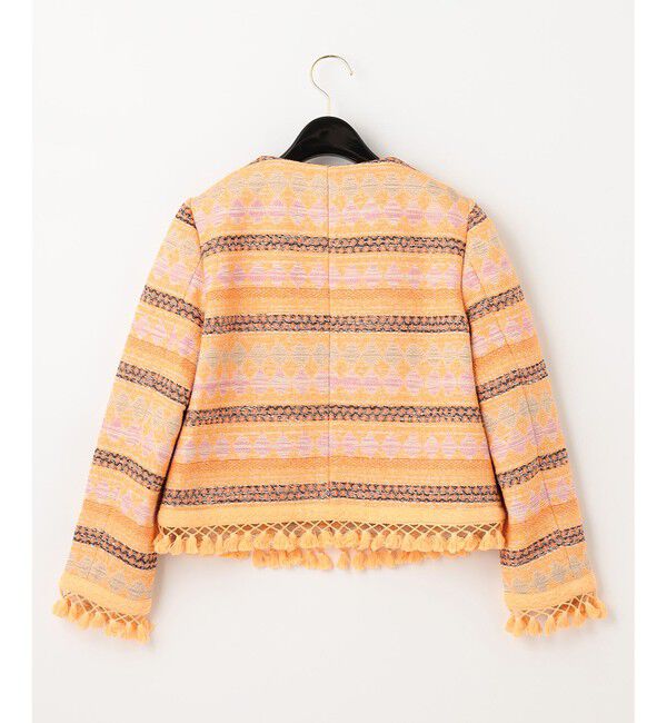 GRACE CONTINENTAL「エスニックジャガードジャケット」|ノーカラージャケット|