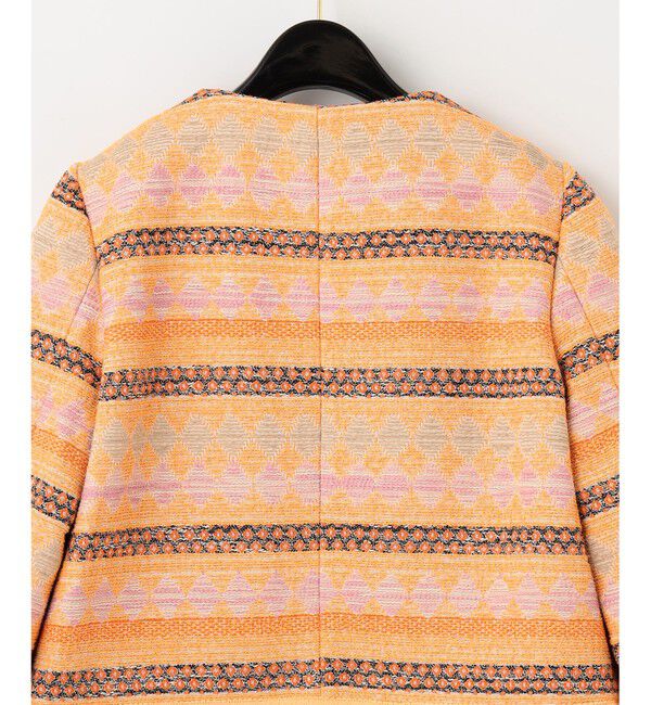 GRACE CONTINENTAL「エスニックジャガードジャケット」|ノーカラージャケット|