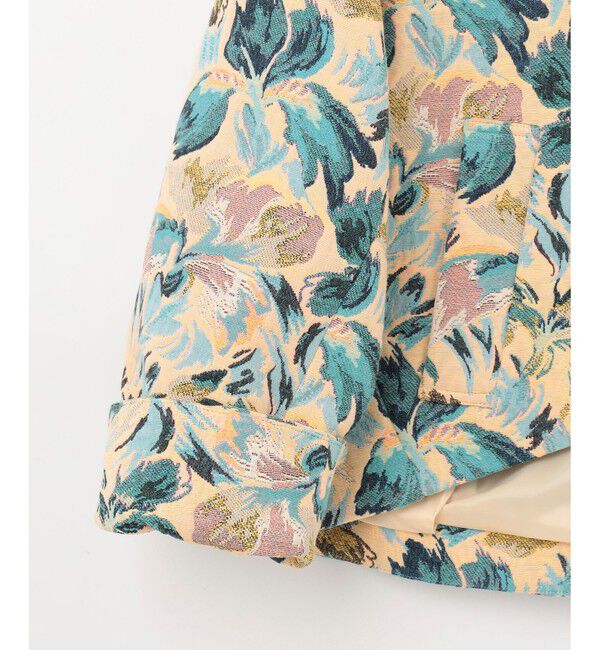 GRACE CONTINENTAL「フラワージャガードノーカラージャケット」|ノーカラージャケット|