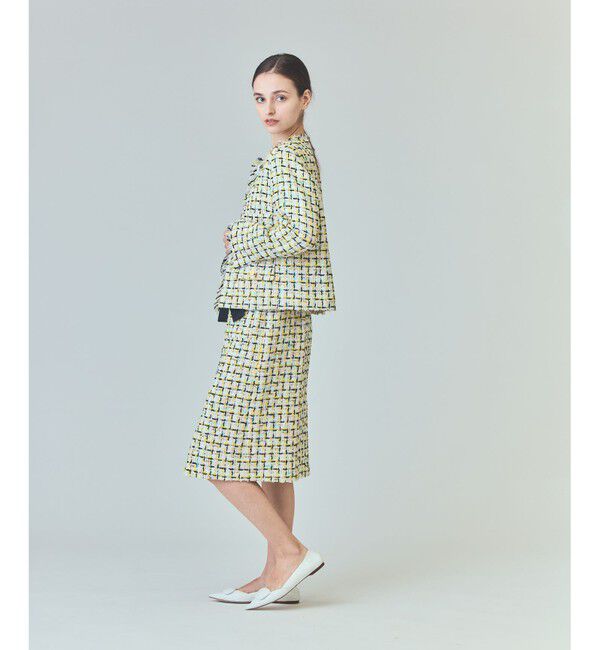  「チュールヤーンツイードジャケット」|ノーカラージャケット|