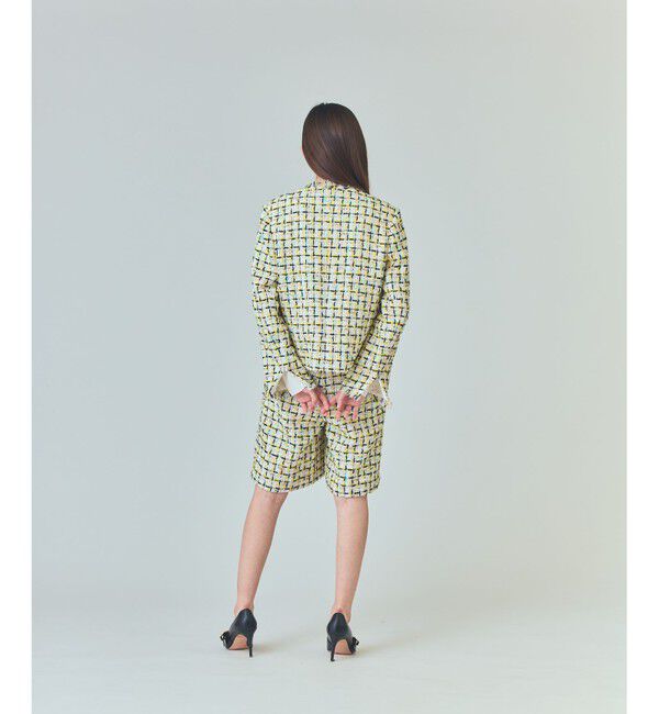  「チュールヤーンツイードジャケット」|ノーカラージャケット|