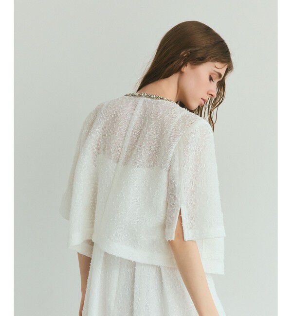 Grace Class「メッシュツイードジャケット」|ノーカラージャケット|