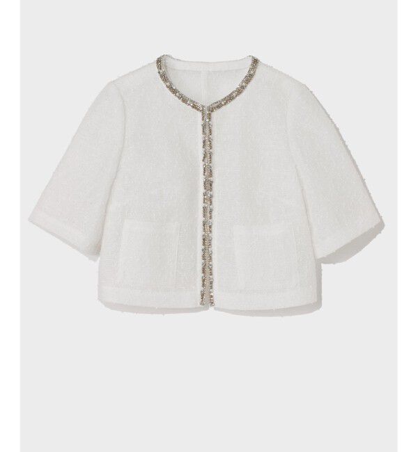 Grace Class「メッシュツイードジャケット」|ノーカラージャケット|