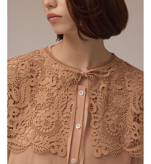 GRACE CONTINENTAL「パターンレースカラーブラウス」|シャツ・ブラウス|