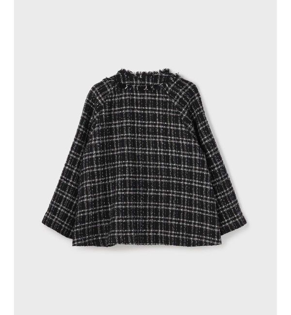 GRACE CONTINENTAL「フレアスリーブツイードジャケット」|ノーカラージャケット|