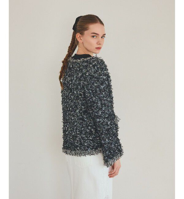 Grace Class「ツイーディーニットジャケット」|ノーカラージャケット|