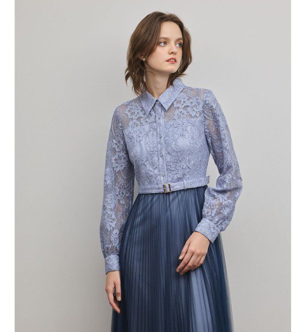 GRACE CONTINENTAL「コードレースプリーツワンピース」|ワンピース|