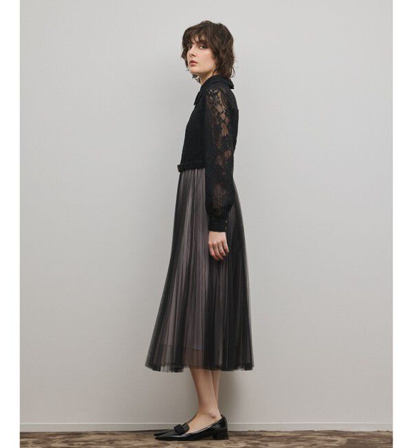 GRACE CONTINENTAL「コードレースプリーツワンピース」|ワンピース|