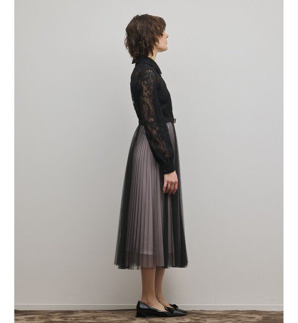 GRACE CONTINENTAL「コードレースプリーツワンピース」|ワンピース|