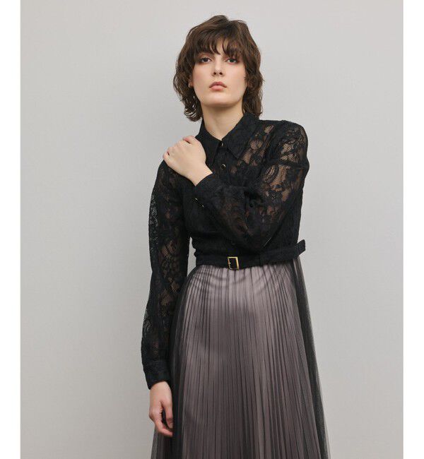 GRACE CONTINENTAL「コードレースプリーツワンピース」|ワンピース|