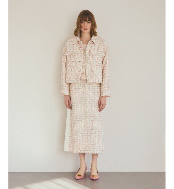 Grace Class「ツイードクロップドジャケット」|ノーカラージャケット|