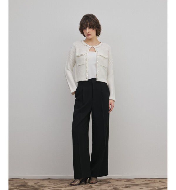 GRACE CONTINENTAL「ブレードツイードニットジャケット」|ノーカラージャケット|