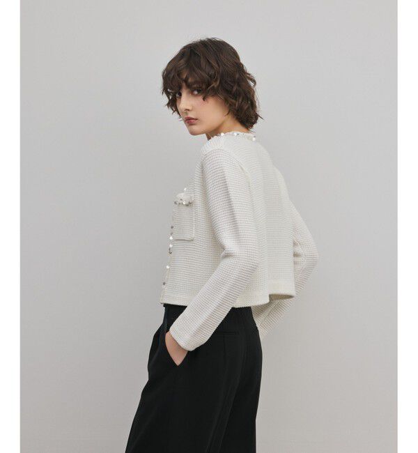 GRACE CONTINENTAL「ブレードツイードニットジャケット」|ノーカラージャケット|