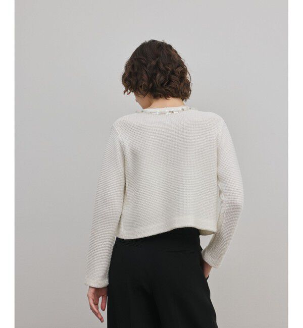 GRACE CONTINENTAL「ブレードツイードニットジャケット」|ノーカラージャケット|