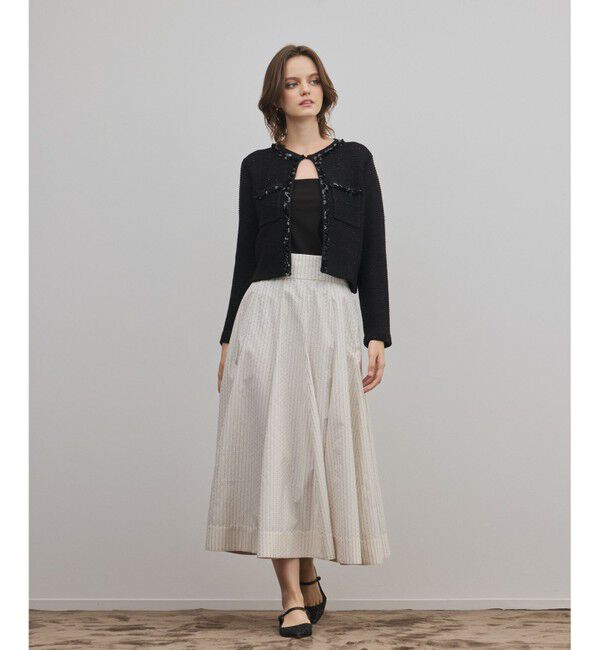 GRACE CONTINENTAL「ブレードツイードニットジャケット」|ノーカラージャケット|