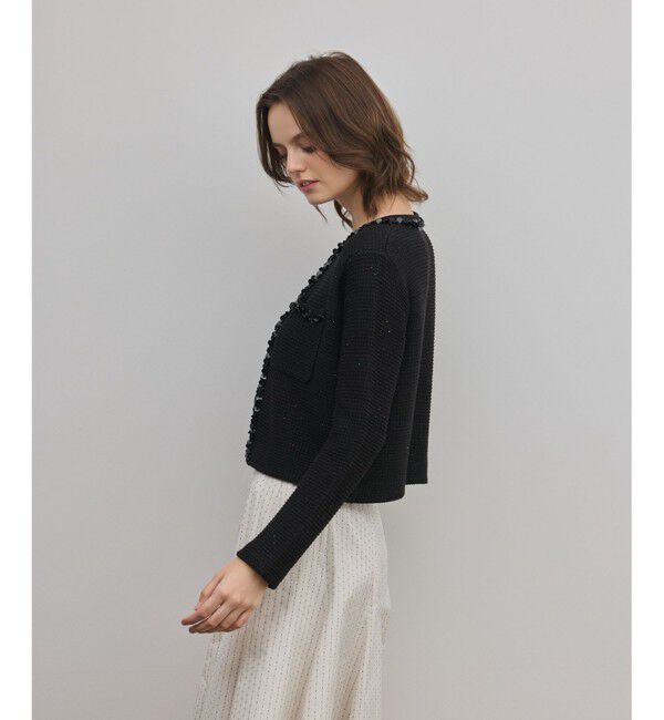 GRACE CONTINENTAL「ブレードツイードニットジャケット」|ノーカラージャケット|