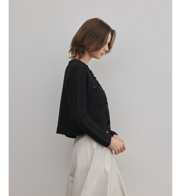 GRACE CONTINENTAL「ブレードツイードニットジャケット」|ノーカラージャケット|