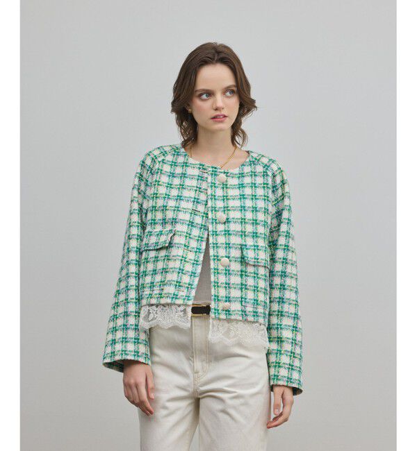 Diagram「レースヘムツイードジャケット」|ノーカラージャケット|