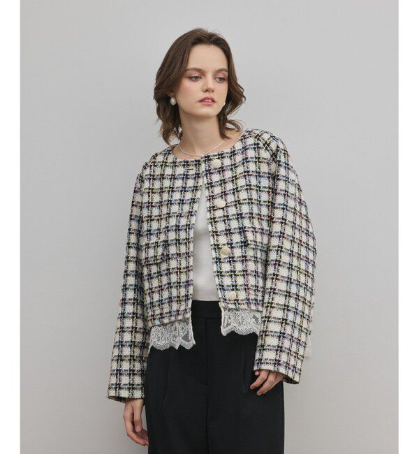 Diagram「レースヘムツイードジャケット」|ノーカラージャケット|