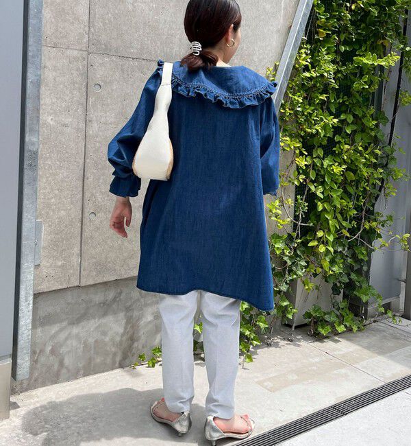 Rie Miller「【RM denim】ビッグカラー2WAYデニムブラウス」|シャツ・ブラウス|