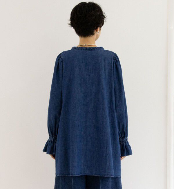 Rie Miller「【RM denim】ビッグカラー2WAYデニムブラウス」|シャツ・ブラウス|
