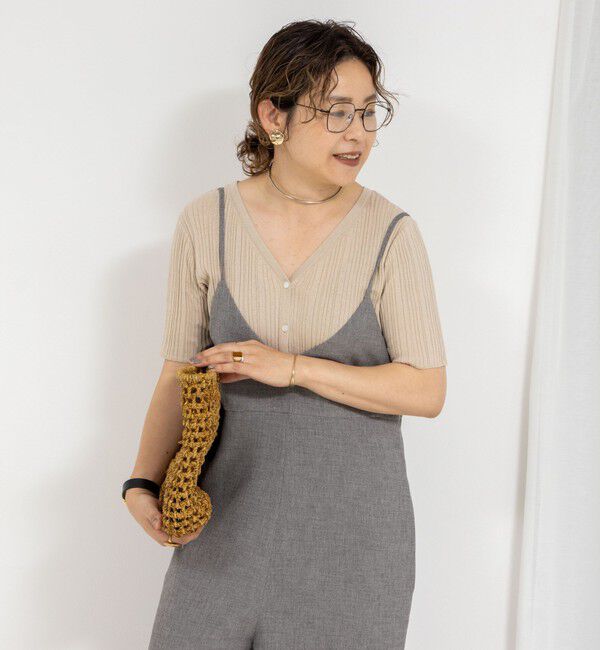 Rie Miller「《手洗い可能》ランダムテレコ2WAYカーディガン」|カーディガン|