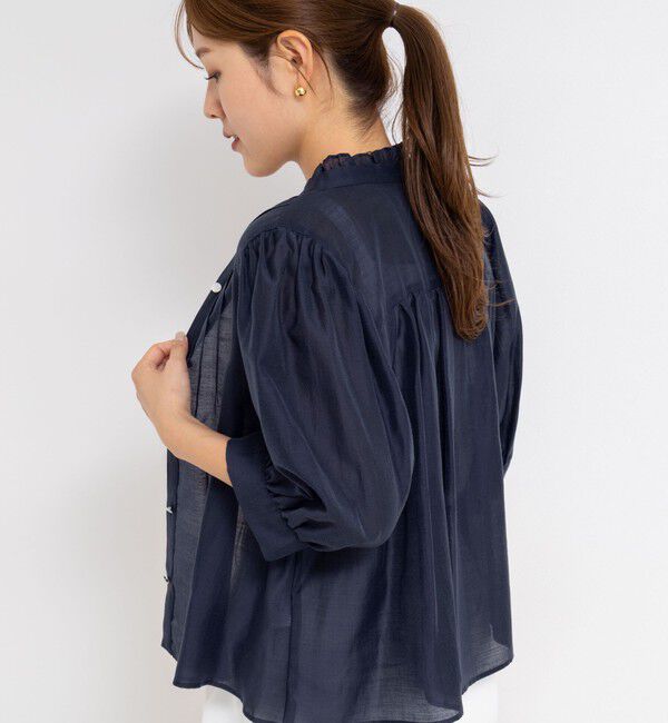 NOLLEY'S「5分袖衿フリルブラウス」|シャツ・ブラウス|