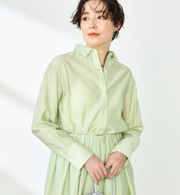 NOLLEY'S sophi「《セットアップ対応》シアーローン２WAYシャツ」|シャツ・ブラウス|