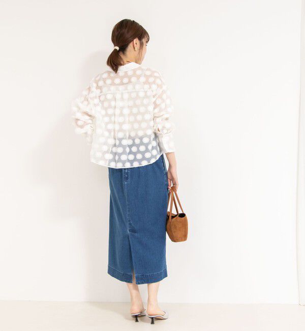 NOLLEY'S sophi「シアーフラワージャガードショートシャツ」|シャツ・ブラウス|