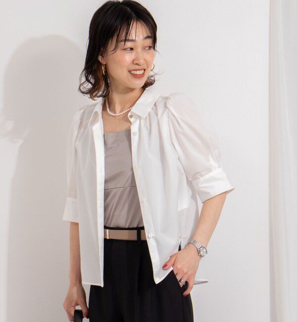 NOLLEY'S「パフスリーブ半袖シャツブラウス」|シャツ・ブラウス|