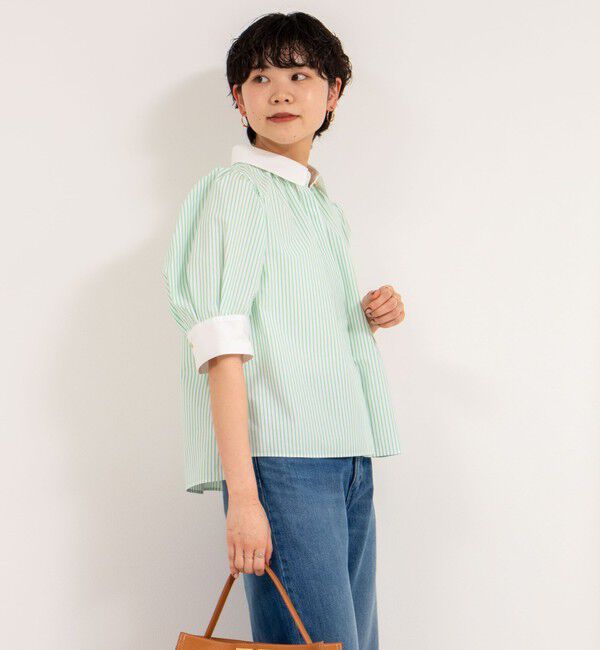 NOLLEY'S「パフスリーブ半袖シャツブラウス」|シャツ・ブラウス|