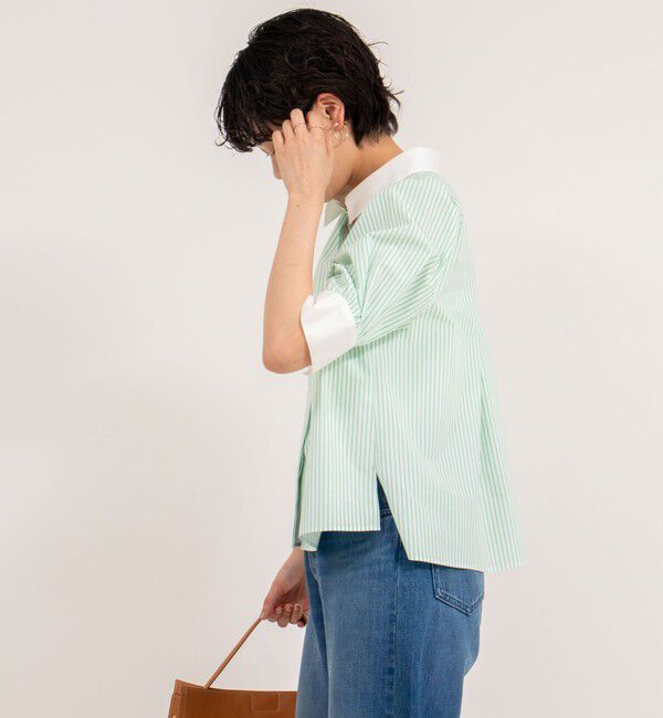 NOLLEY'S「パフスリーブ半袖シャツブラウス」|シャツ・ブラウス|