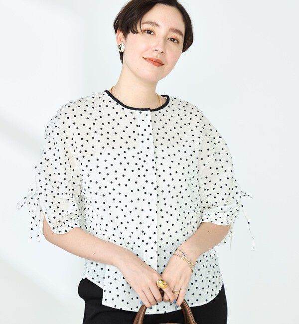 NOLLEY'S「ポコポコサッカー2WAYブラウス」|シャツ・ブラウス|ホワイト系その他4