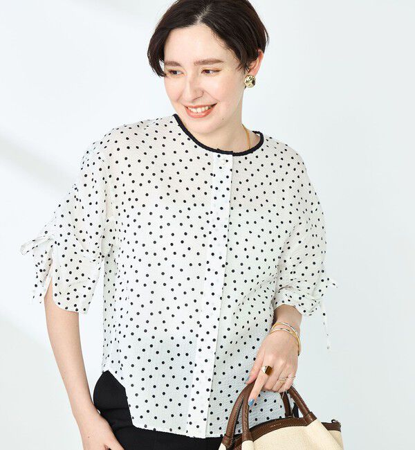 NOLLEY'S「ポコポコサッカー2WAYブラウス」|シャツ・ブラウス|