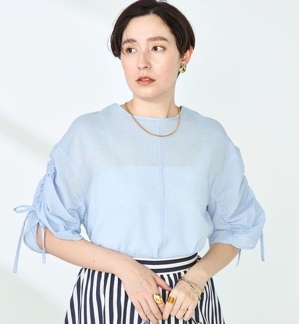 NOLLEY'S「ポコポコサッカー2WAYブラウス」|シャツ・ブラウス|