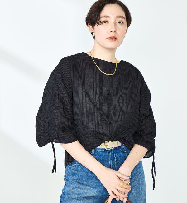 NOLLEY'S「ポコポコサッカー2WAYブラウス」|シャツ・ブラウス|