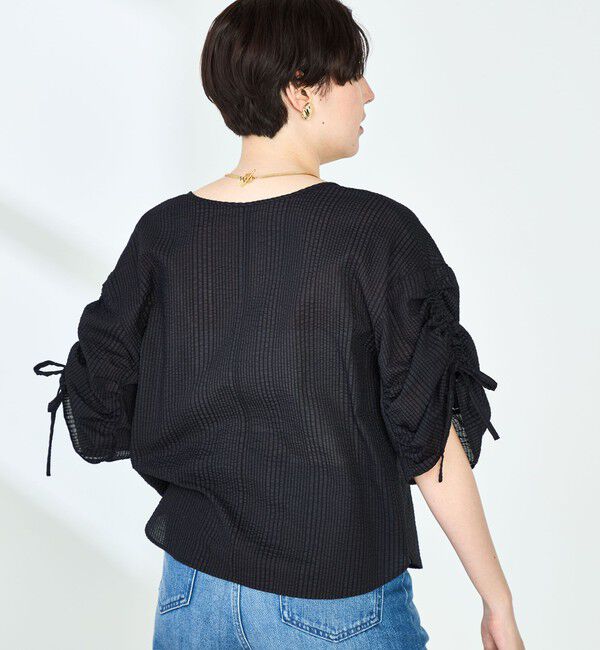 NOLLEY'S「ポコポコサッカー2WAYブラウス」|シャツ・ブラウス|