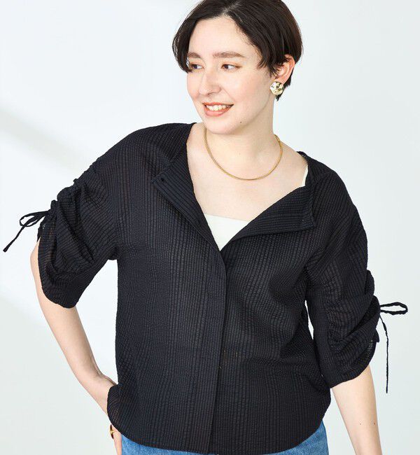 NOLLEY'S「ポコポコサッカー2WAYブラウス」|シャツ・ブラウス|