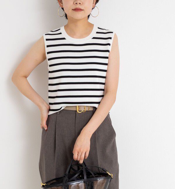 NOLLEY'S sophi「《アンサンブル対応/手洗い可能》マルチファンクション総針ノースリーブプルオーバーニット」|ニット・セーター|