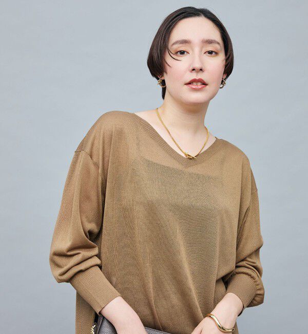 NOLLEY'S sophi「イタリー糸ラメシアー2WAYプルオーバーニット」|ニット・セーター|