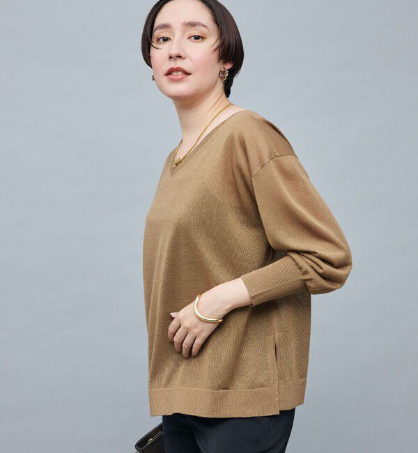 NOLLEY'S sophi「イタリー糸ラメシアー2WAYプルオーバーニット」|ニット・セーター|