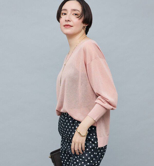 NOLLEY'S sophi「イタリー糸ラメシアー2WAYプルオーバーニット」|ニット・セーター|