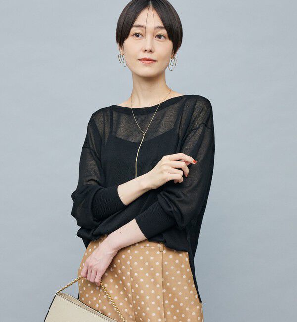 NOLLEY'S sophi「イタリー糸ラメシアー2WAYプルオーバーニット」|ニット・セーター|