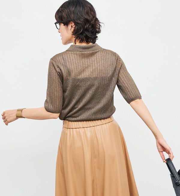 NOLLEY'S sophi「《手洗い可能》ワイドリブシアーポロ衿カーディガン」|カーディガン|