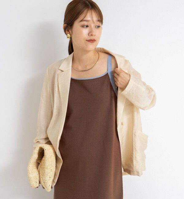 NOLLEY'S sophi「《手洗い可能》配色ニットロングキャミワンピース」|ワンピース|