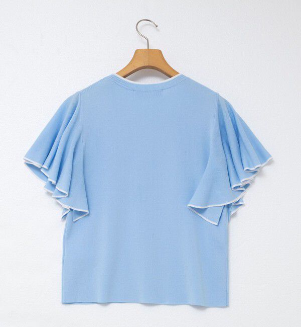 NOLLEY'S sophi「《手洗い可能》袖フリル配色プルオーバーニット」|ニット・セーター|