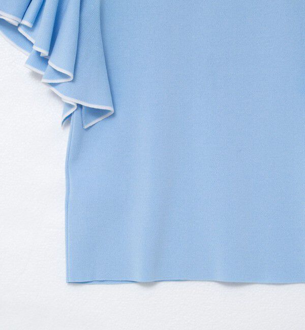 NOLLEY'S sophi「《手洗い可能》袖フリル配色プルオーバーニット」|ニット・セーター|