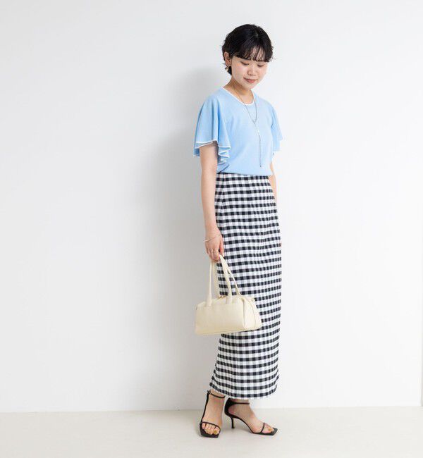 NOLLEY'S sophi「《手洗い可能》袖フリル配色プルオーバーニット」|ニット・セーター|