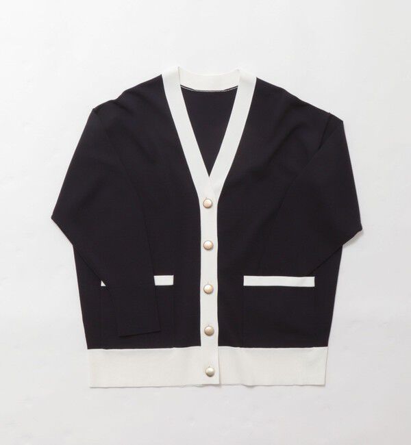 NOLLEY'S sophi「《手洗い可能》マルチファンクション配色Vネックカーディガン」|カーディガン|